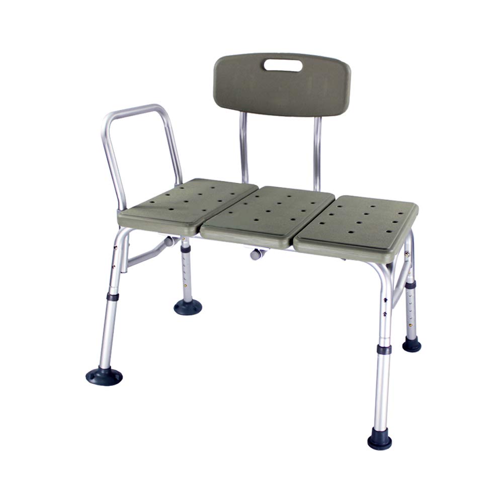 Adjustable Plastic Tub Transfer Bench with Back Non-Slip Seat I655087