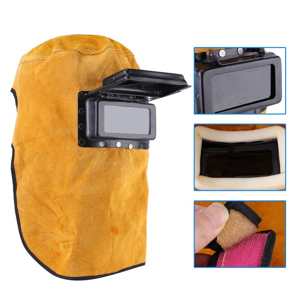 Leather Welding Hood with Flip-Up Lens W481927