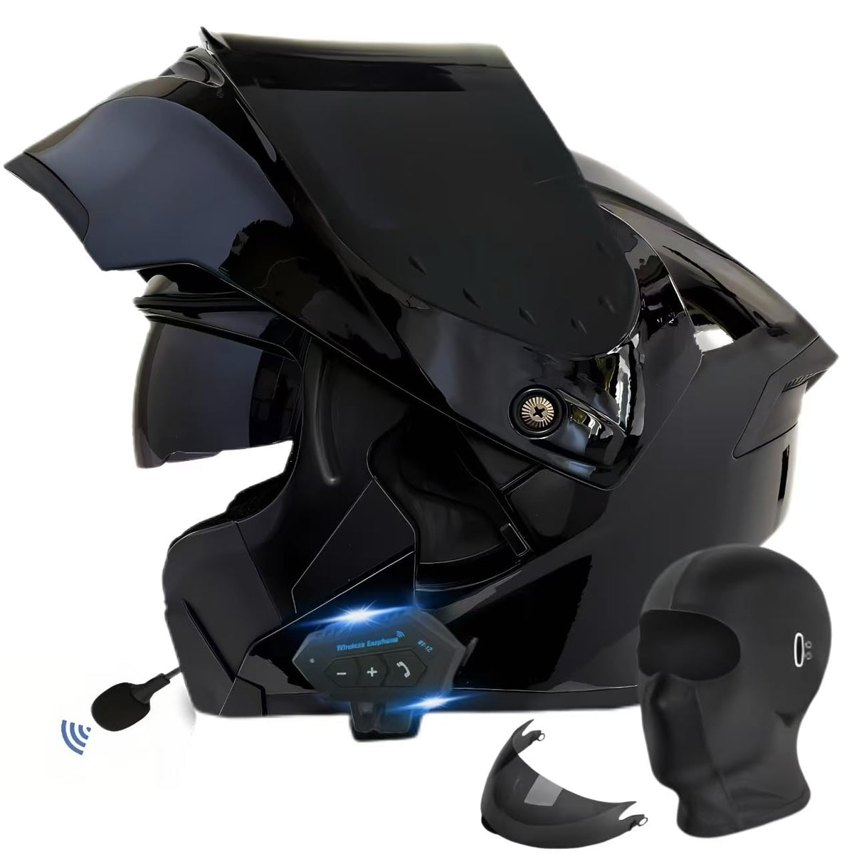 DOT Approved Flip Up Full Face Motorcycle Helmet with Dual Speakers and Microphone N165280