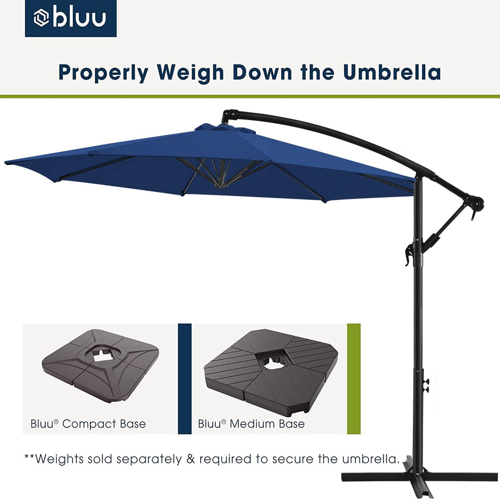 10 FT Navy Blue Patio Offset Umbrella Q8377