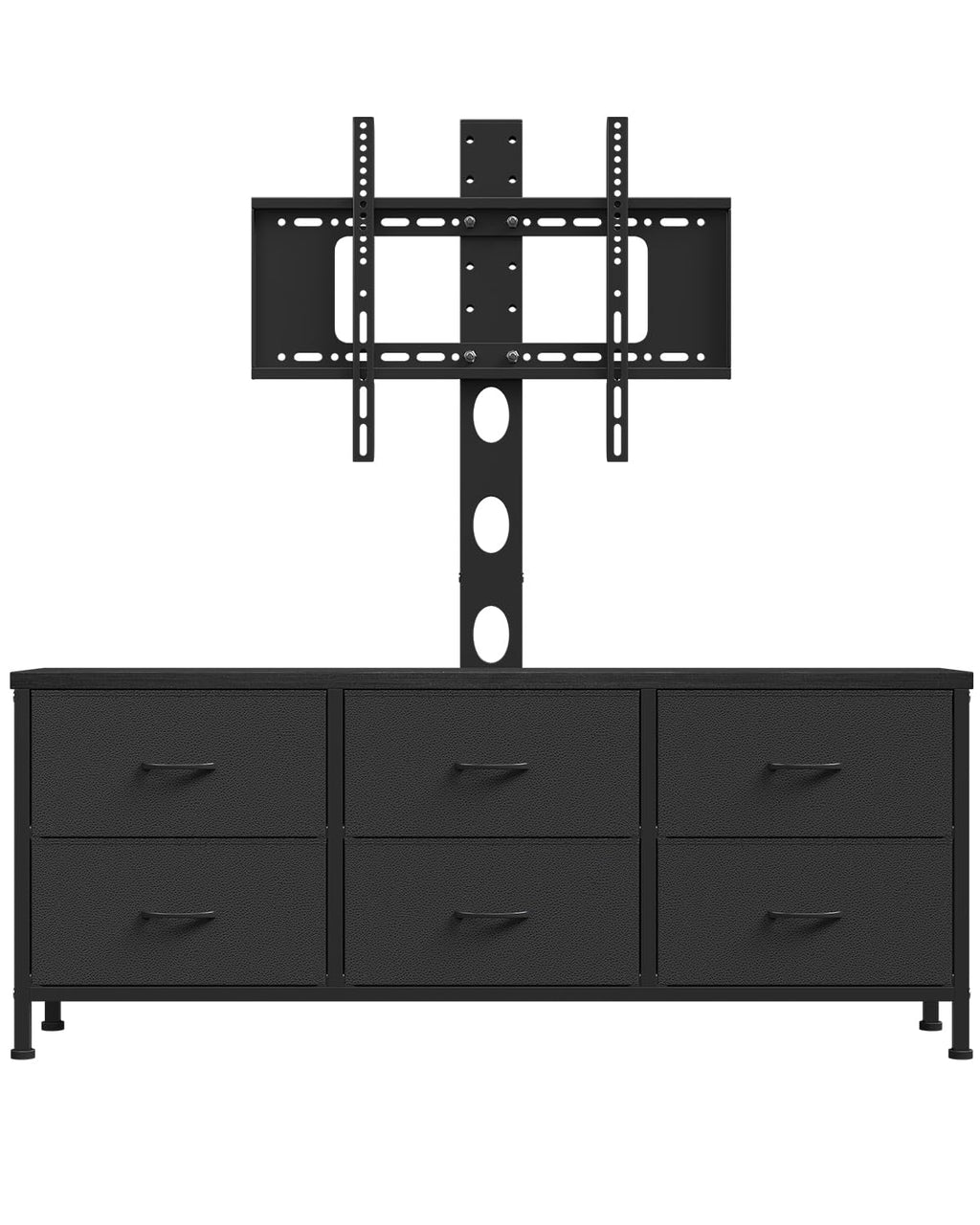 Black 6 Drawer TV Stand with Mount L5091