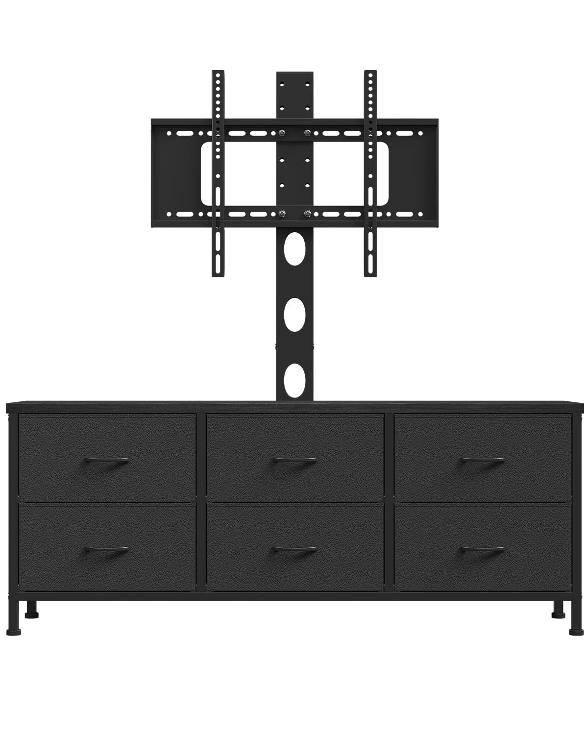 Black 6 Drawer TV Stand with Mount L5091