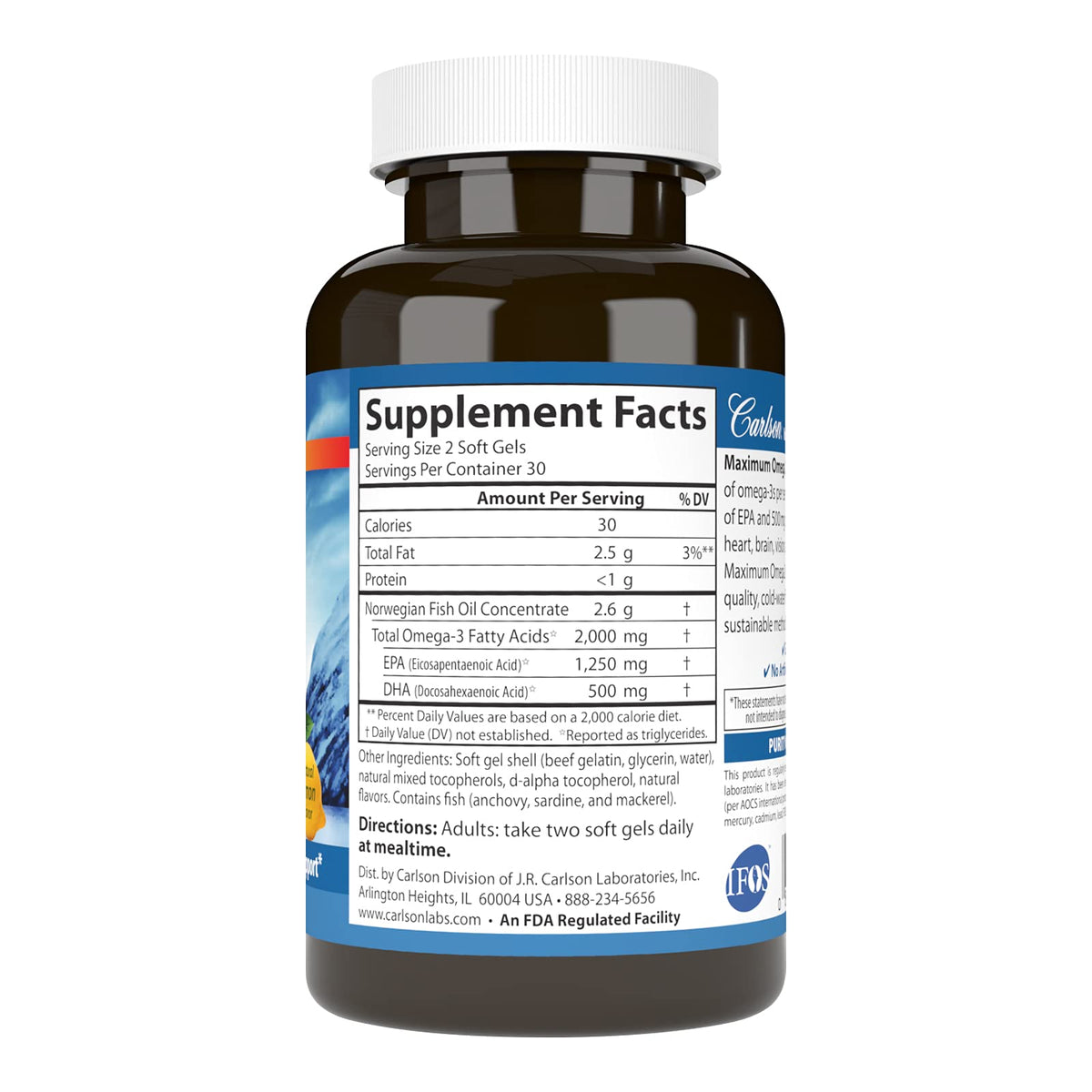 Omega 2000 mg Lemon 60 Softgels L1347