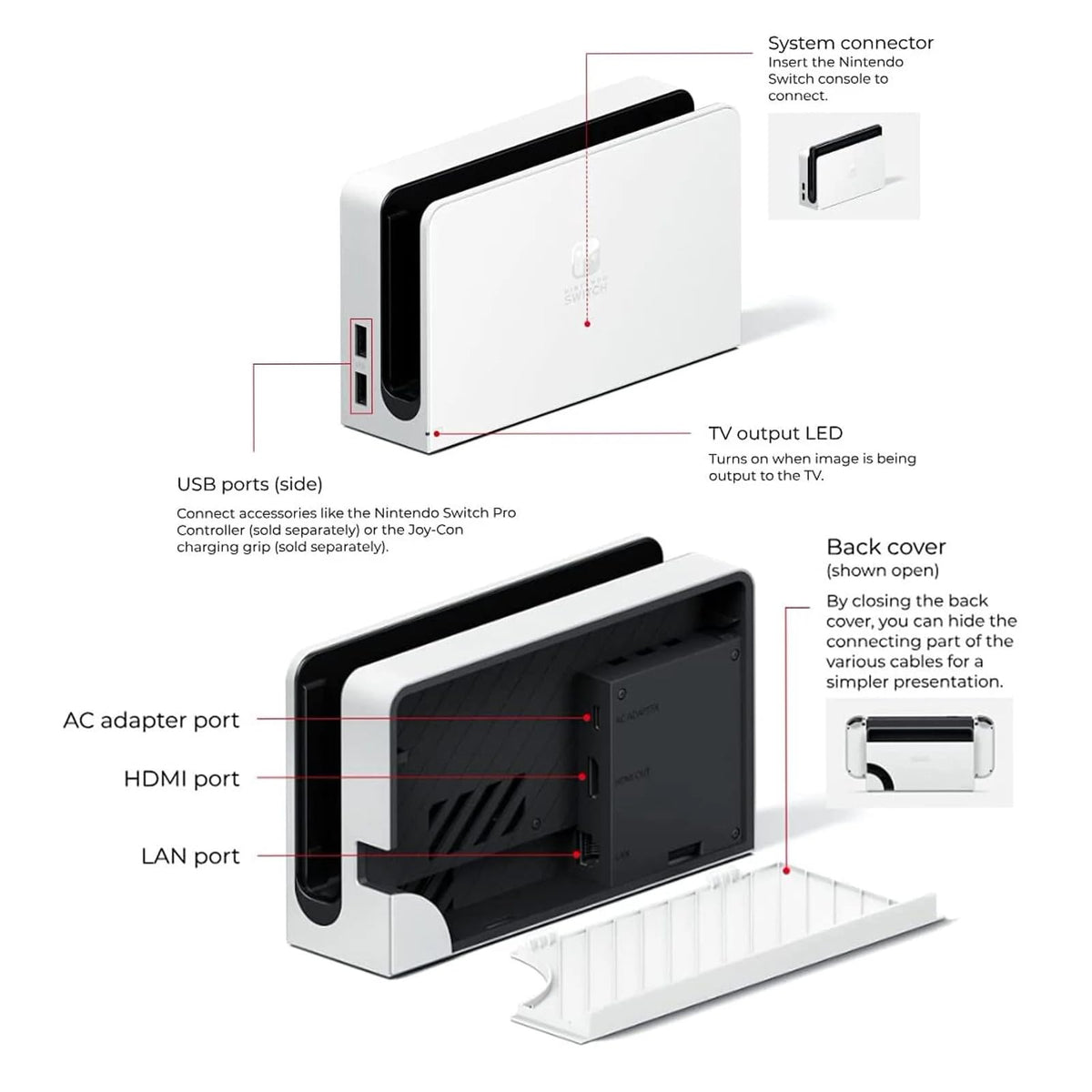 Nintendo Switch OLED Model with White Joy-Con and 32GB Micro SD Card H3405