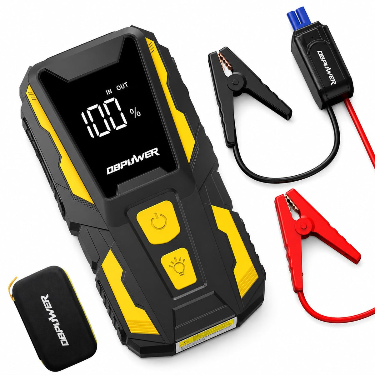 5000A 74Wh 12V Portable Jump Starter with LED Light and Storage Case H950173