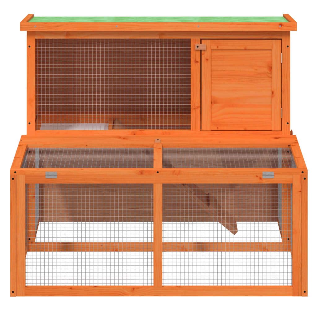 2-Tier Solid Pine Wood Rabbit Hutch A59991