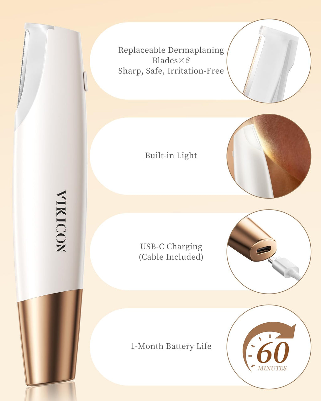 Dermaplane Razor for Women Face I9580