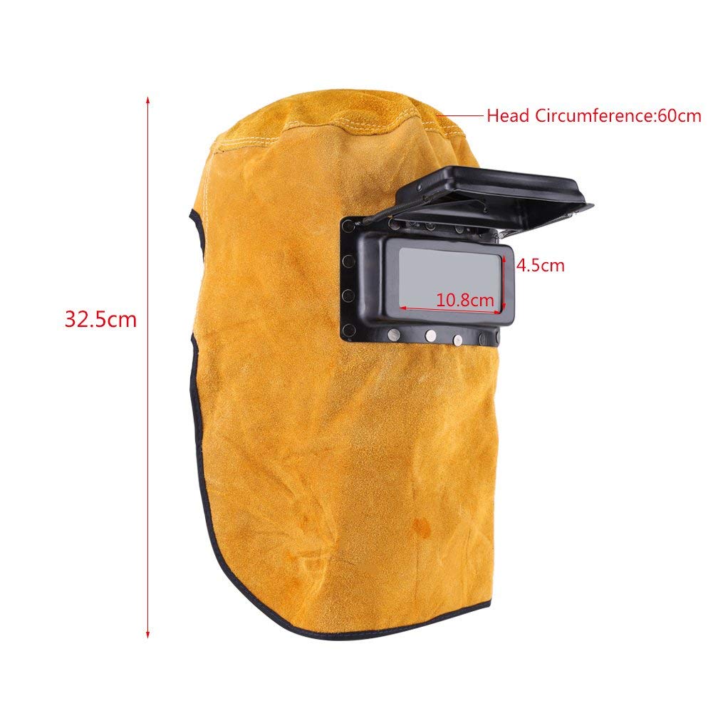 Leather Welding Hood with Flip-Up Lens W481927