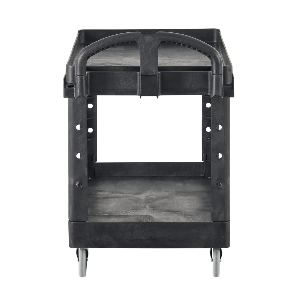 Black 2-Shelf Utility Cart with Lipped Shelves V538
