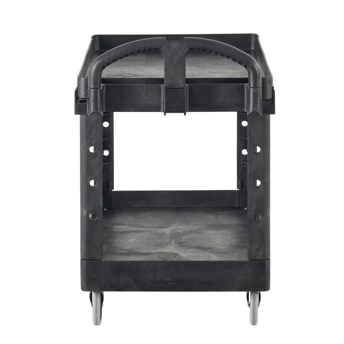 Black 2-Shelf Utility Cart with Lipped Shelves V538