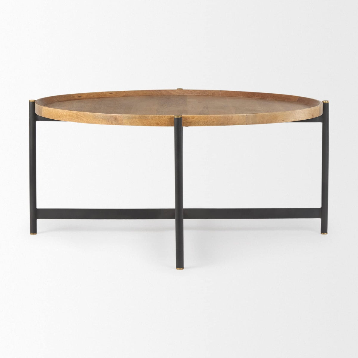 Medium Brown Solid Wood Round Coffee Table D3520