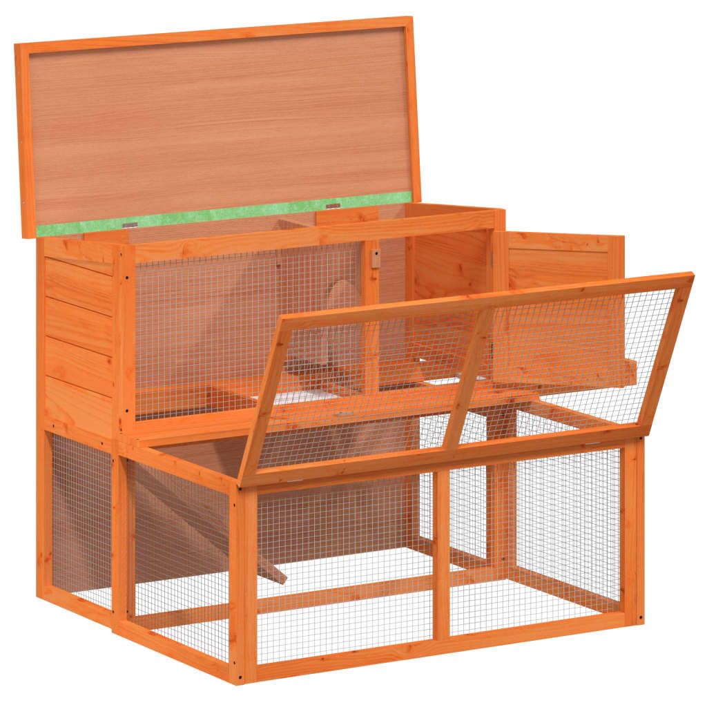 2-Tier Solid Pine Wood Rabbit Hutch A59991