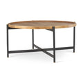 Medium Brown Solid Wood Round Coffee Table D3520