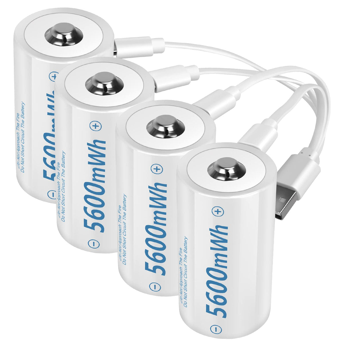 Rechargeable Lithium D Batteries 4 Pack J463
