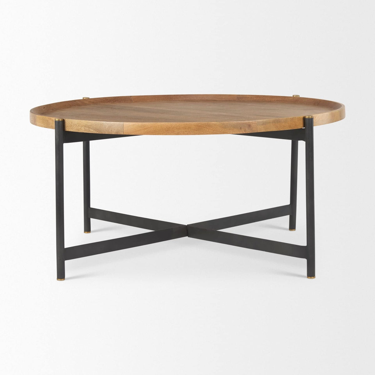 Medium Brown Solid Wood Round Coffee Table D3520