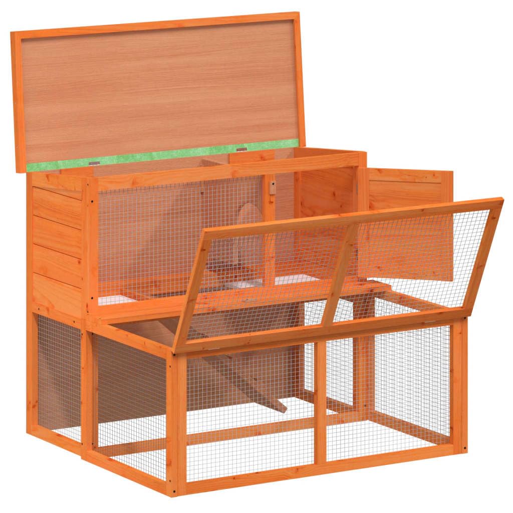 2-Tier Solid Pine Wood Rabbit Hutch A59991