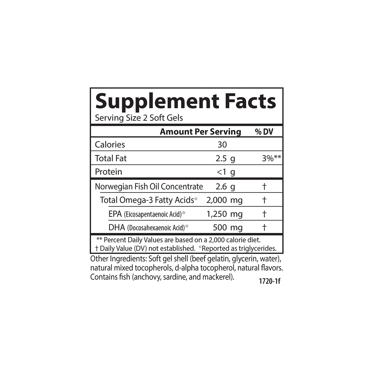 Omega 2000 mg Lemon 60 Softgels L1347