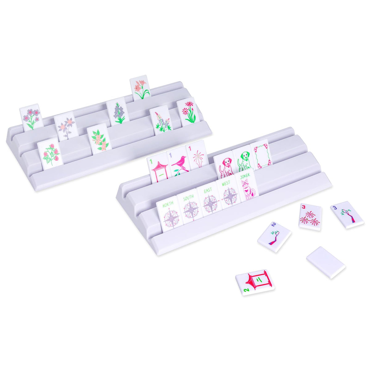 Large Mahjong Set with 160 Tiles, 4 Racks & Carrying Bag R877