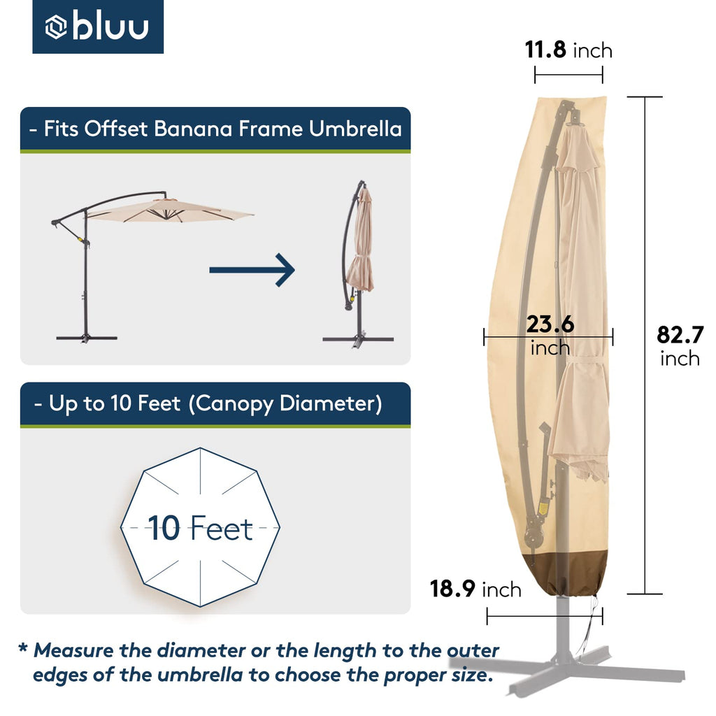 10 FT Navy Blue Patio Offset Umbrella Q8377