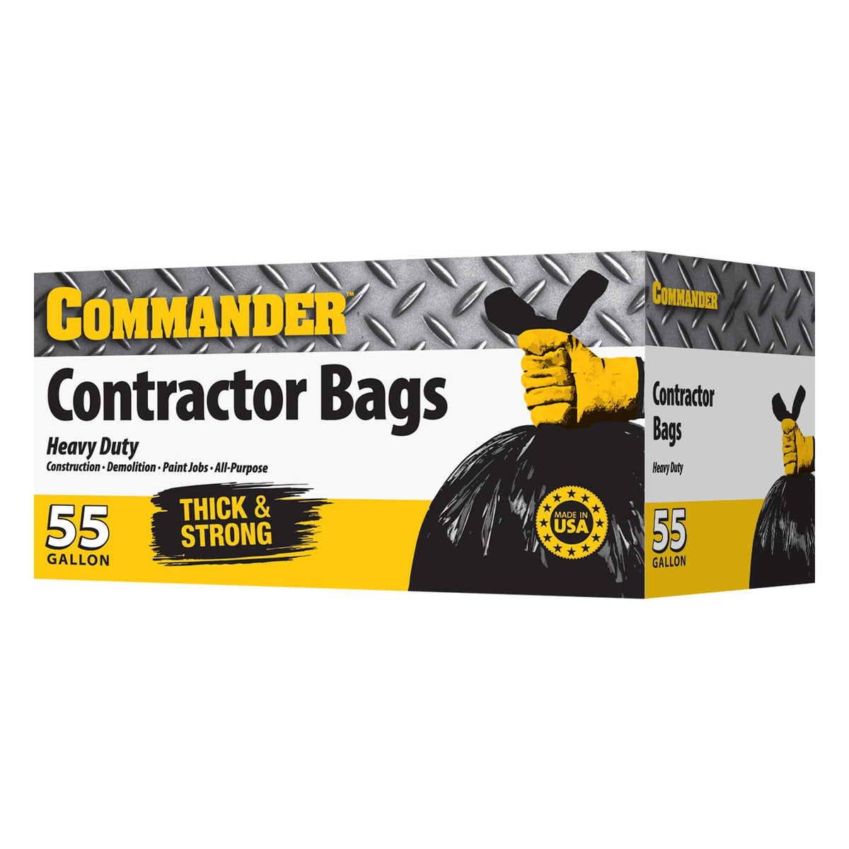 55 Gallon Heavy Duty Contractor Bags with Flap Ties, Pack of 20 D1142
