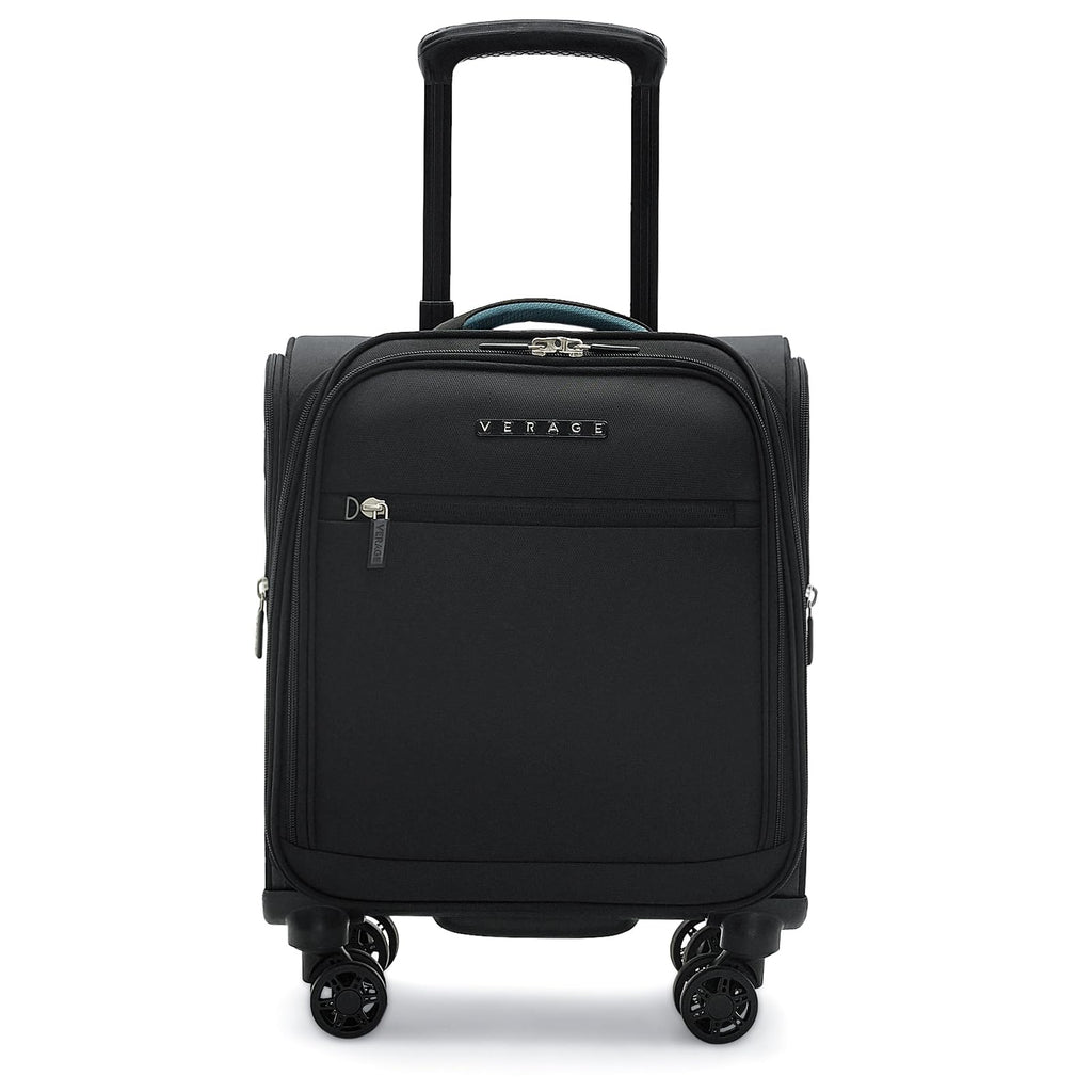 14 inch Black Softside Underseat Carry On Luggage with Wheels Y8460
