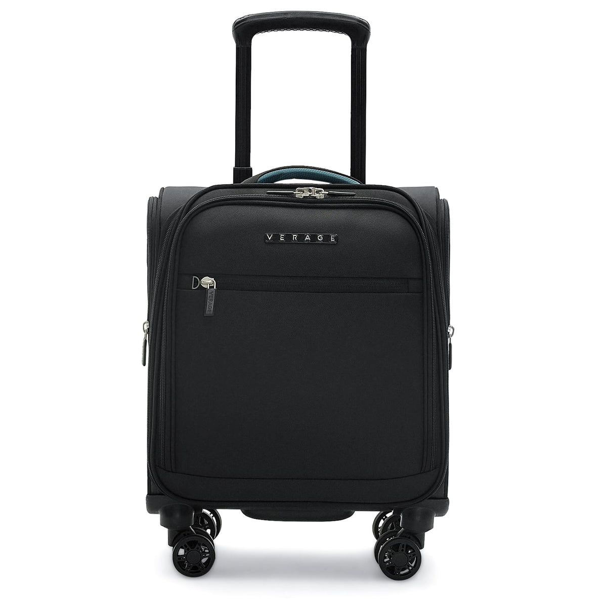 14 inch Black Softside Underseat Carry On Luggage with Wheels Y8460