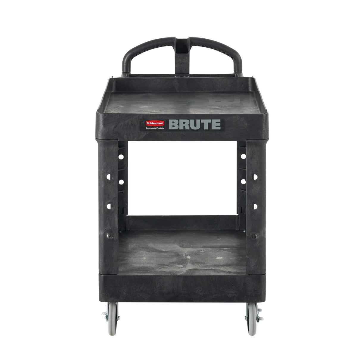 Black 2-Shelf Utility Cart with Lipped Shelves V538