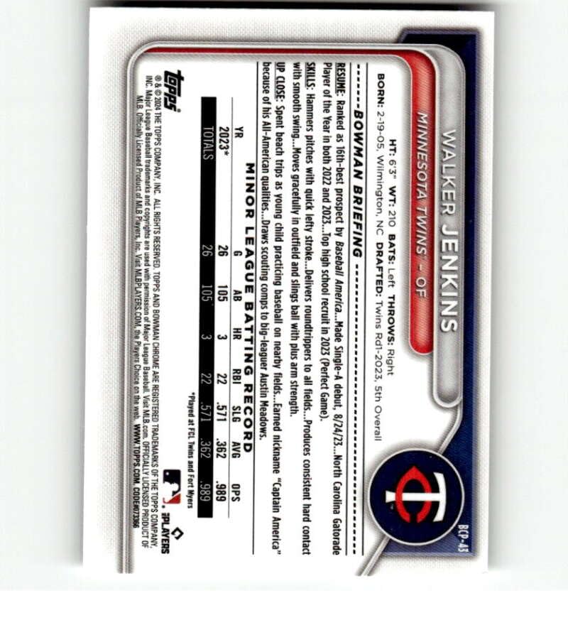 2024 Bowman Chrome Mega Box Mojo Refractor Baseball Trading Card G98734