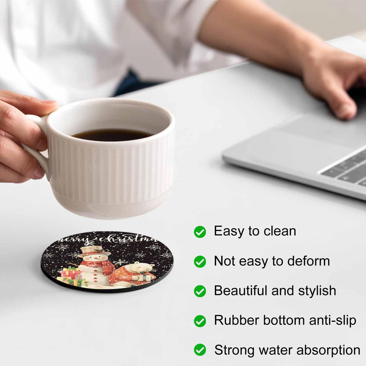 Black Silicone Coasters Set of 2 F482