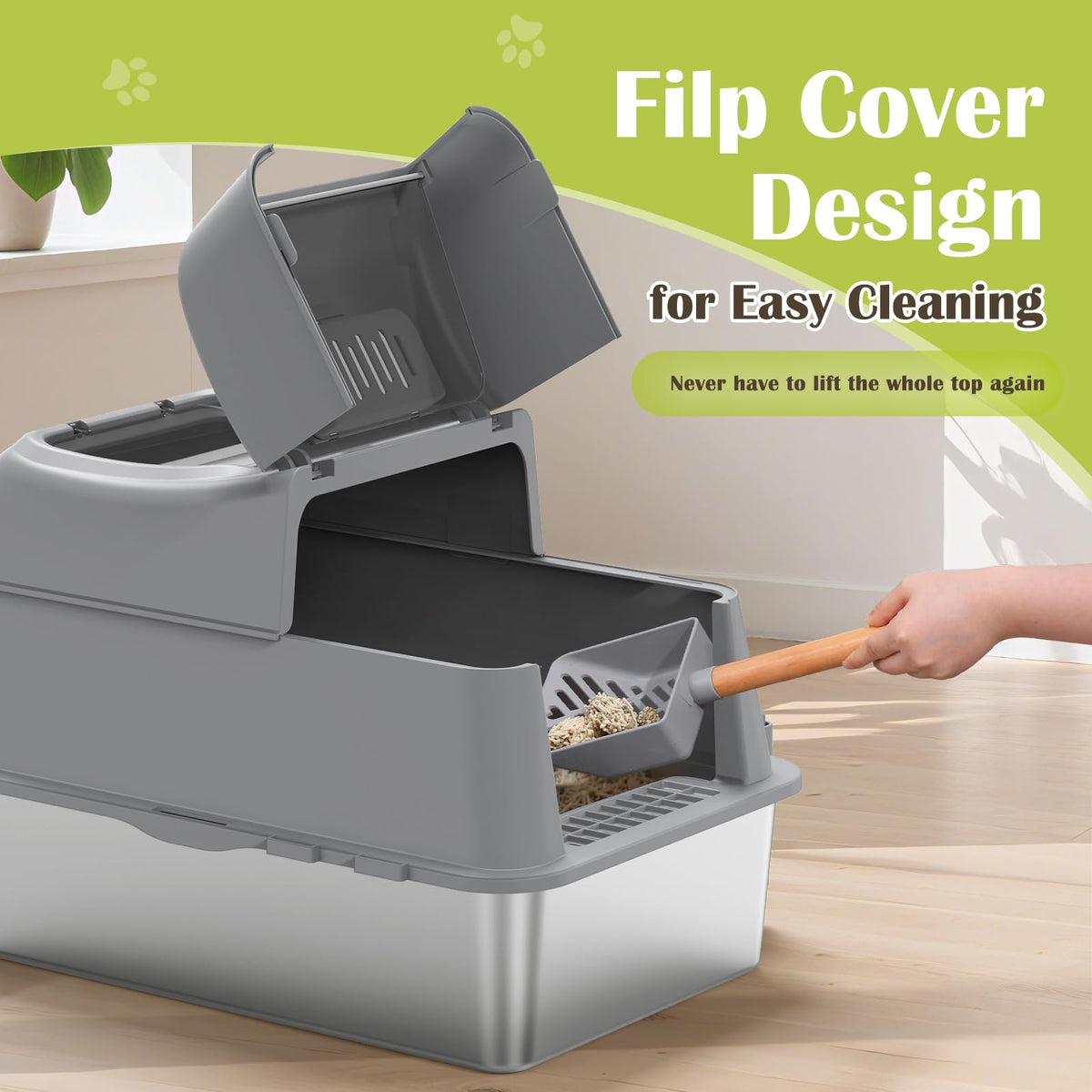 Stainless Steel Litter Box with Lid XL G85055