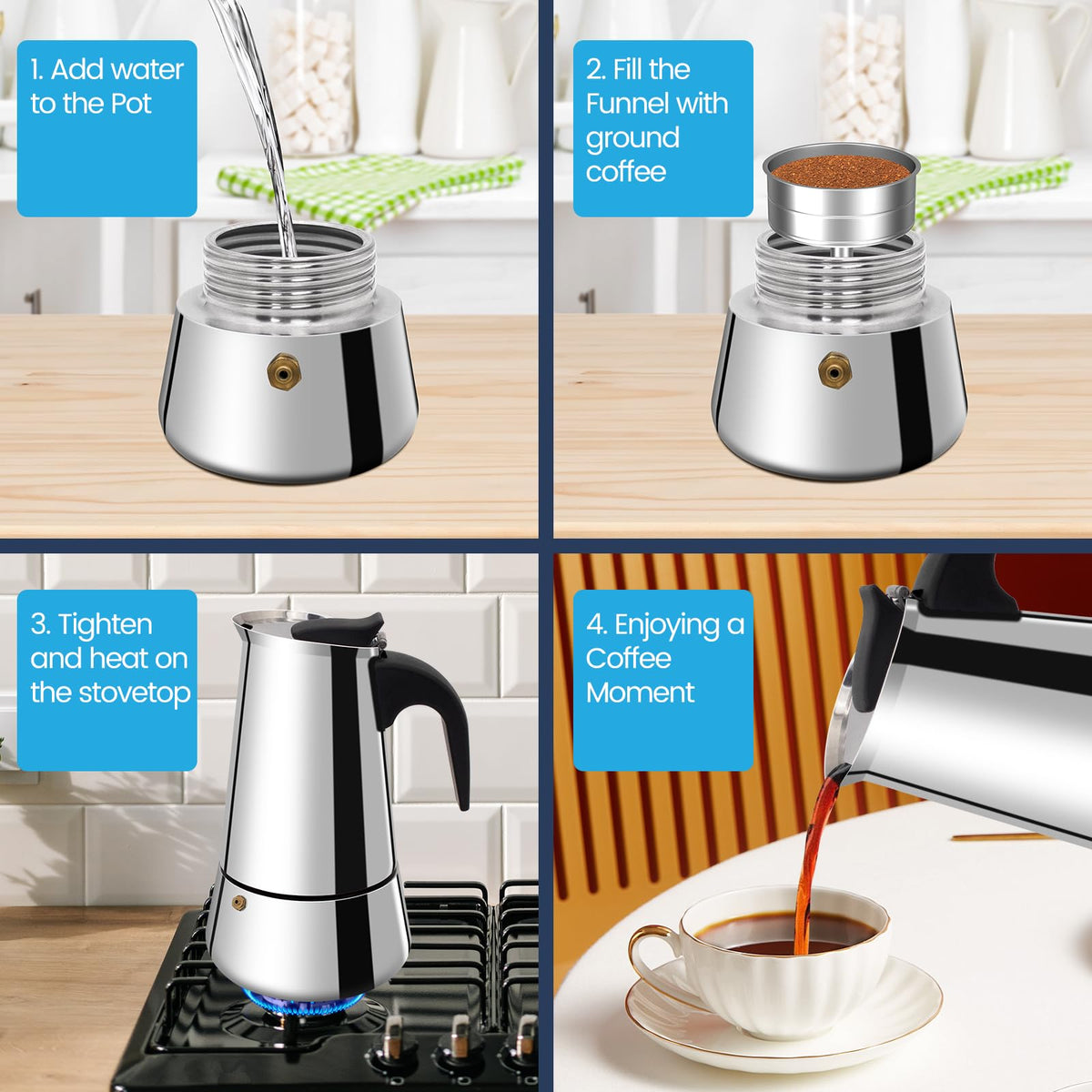 12 Cup Stainless Steel Moka Pot N962272