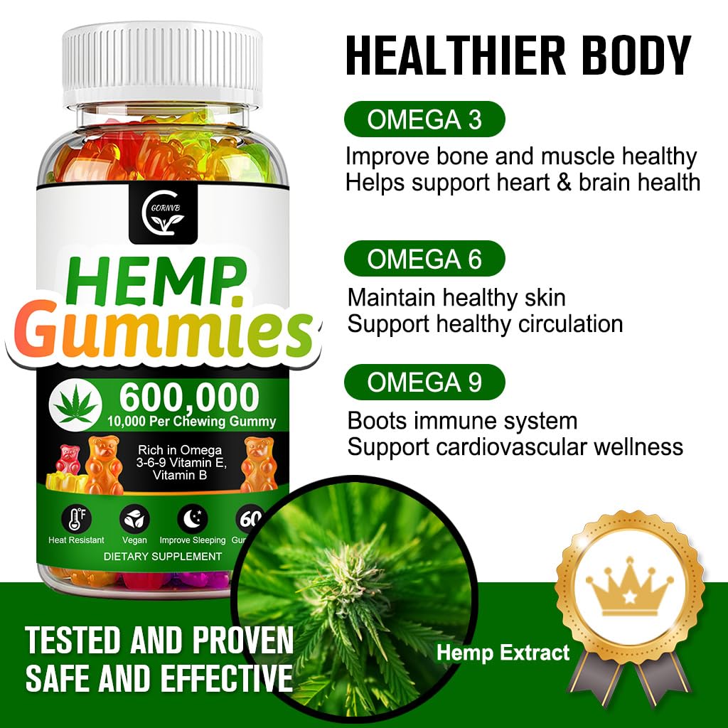 High Potency Hemp Gummies 600,000 Extra Strength Vegan Gluten-Free Q28595