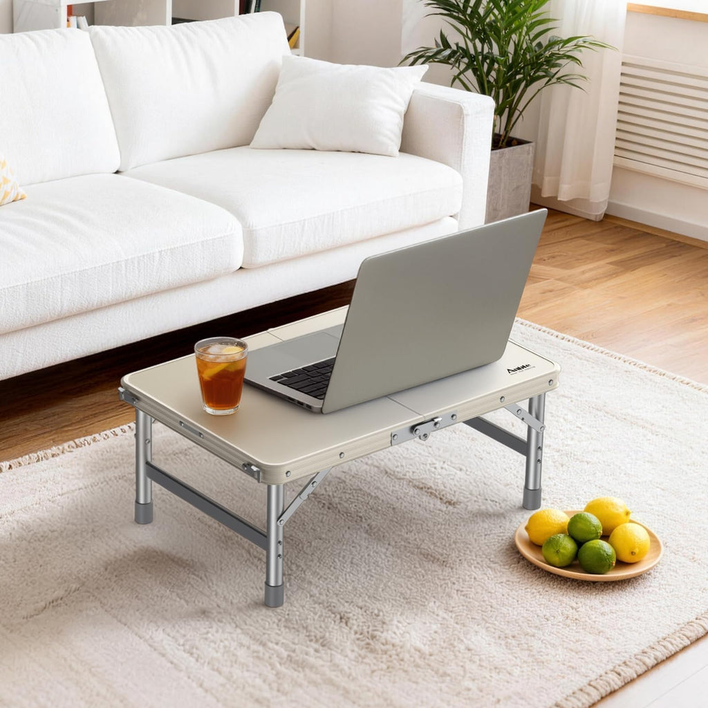 2 ft Small Folding Table, 3 Adjustable Height W1326
