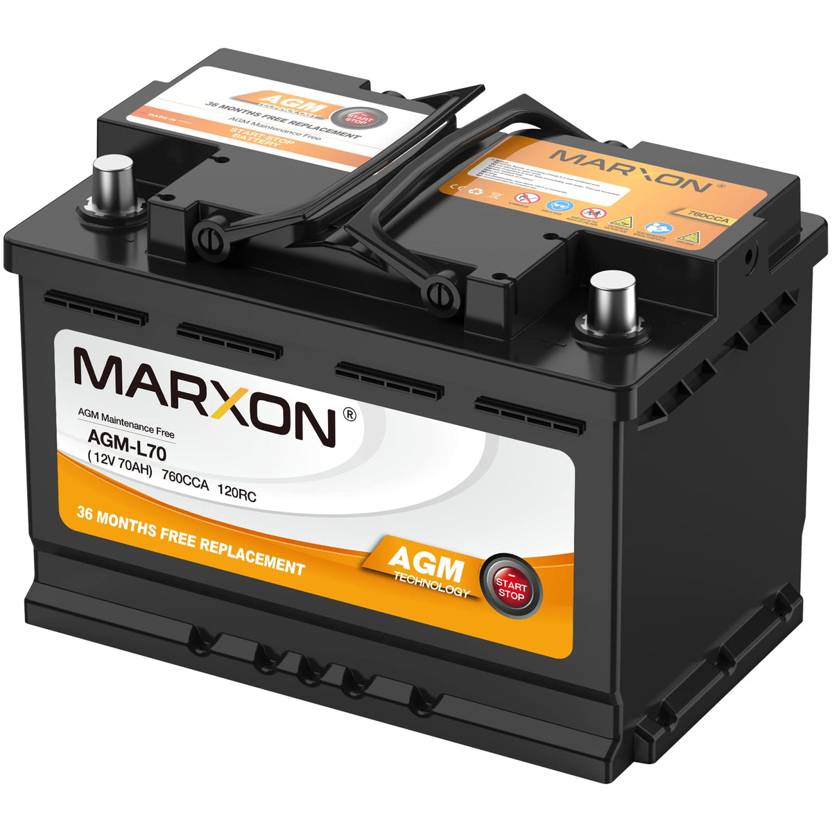 12v 70AH 760CCA AGM Car Battery W6173