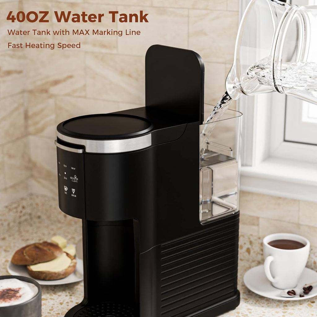 Single Serve Coffee Maker, 2 in 1 for K-Cup & Ground Coffee, Black J10314