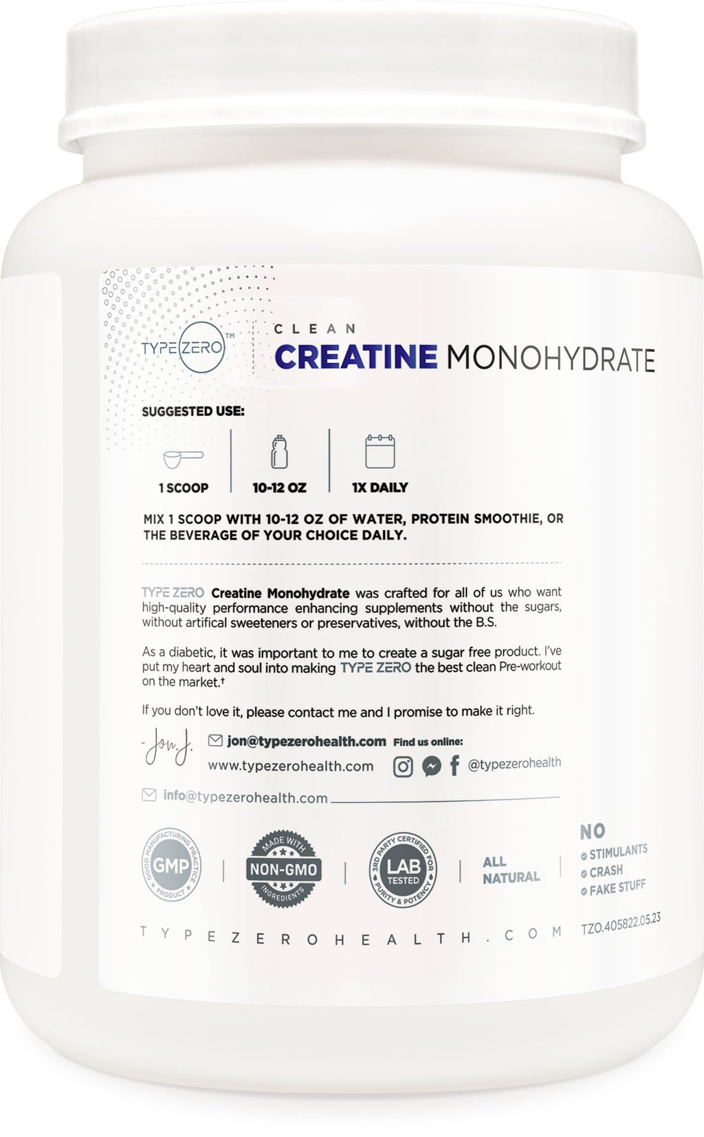 Unflavored Micronized Creatine Monohydrate 1 KG G3587