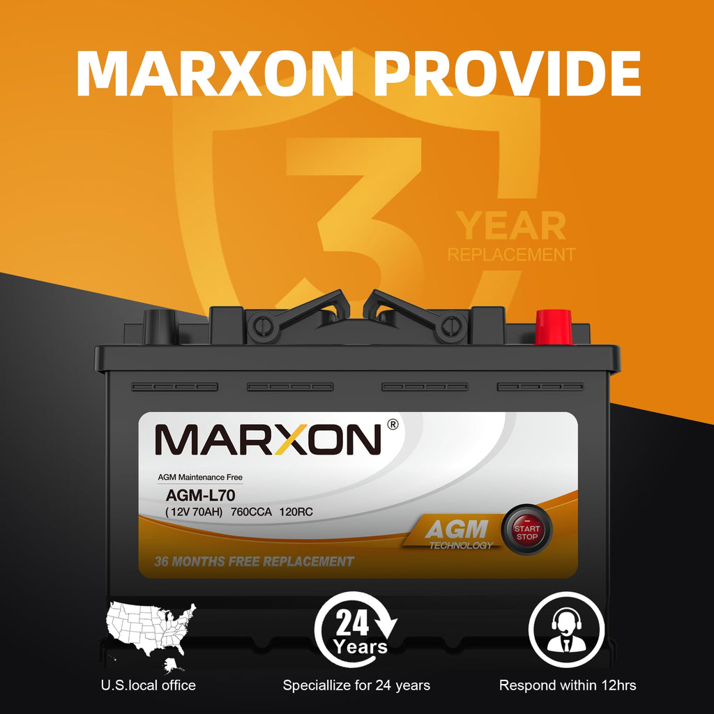 12v 70AH 760CCA AGM Car Battery W6173