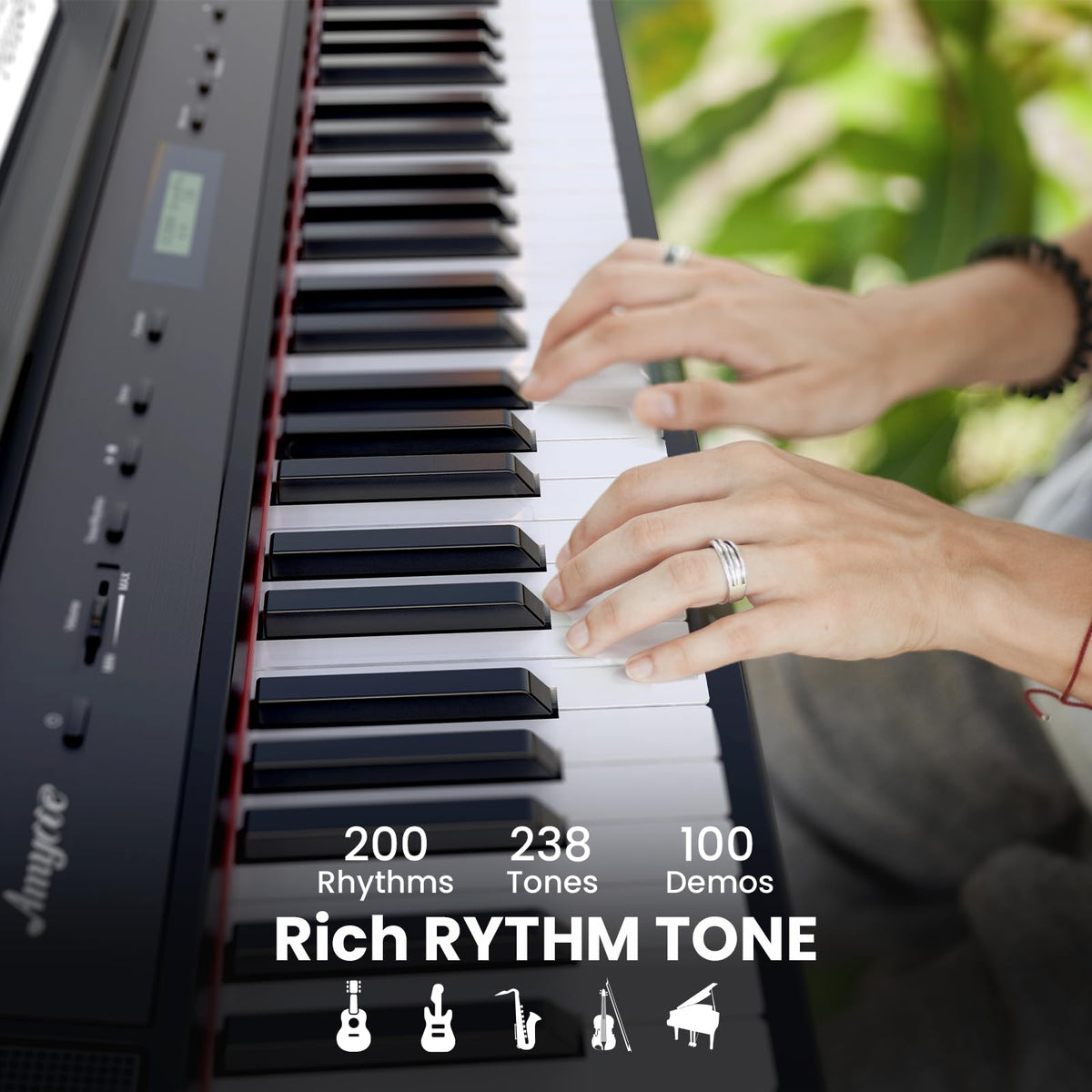 88-Key Weighted Hammer Action Digital Piano with Stand, Headphones, Carrying Case & Power Adapter X132652