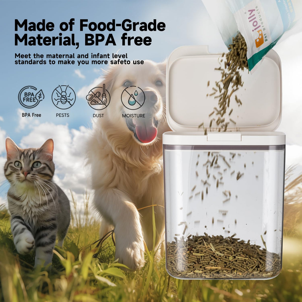 5 lbs Airtight Pet Food Storage Container with Lid L732
