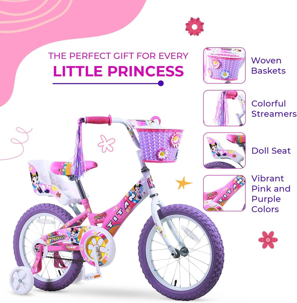 16-Inch Girls BMX Bike with Training Wheels E119
