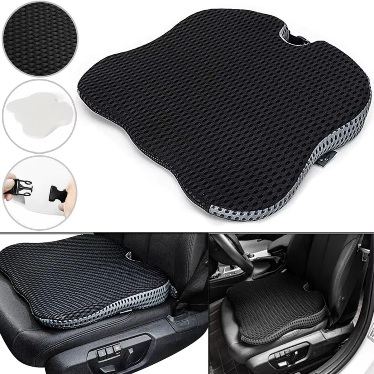 Black Memory Foam Car Seat Booster Cushion P513538