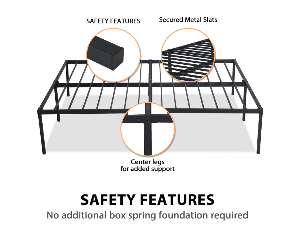 14 Inch Full Size Metal Bed Frame with Storage U31811