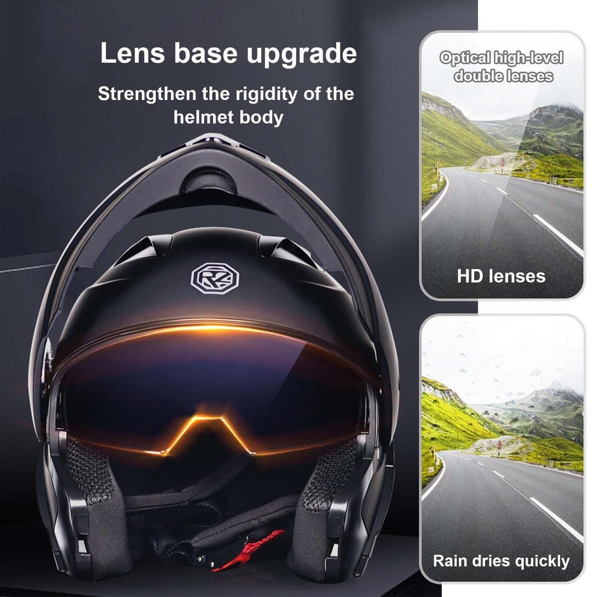 DOT Approved Full Face Flip up Anti-Fog Double Visor Motorcycle Helmet G790