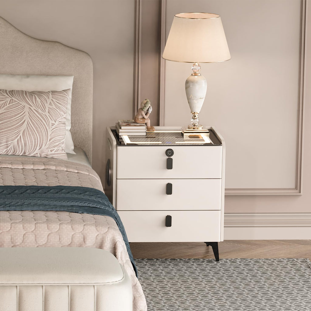 Wireless Charging Nightstand with Fingerprint Lock Z317