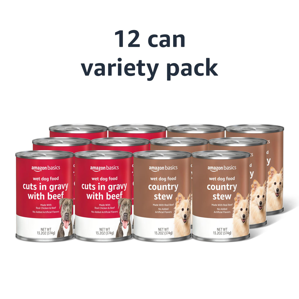 Wet Dog Food Variety Pack, Beef, 13.2oz Cans (Pack of 12) F4229