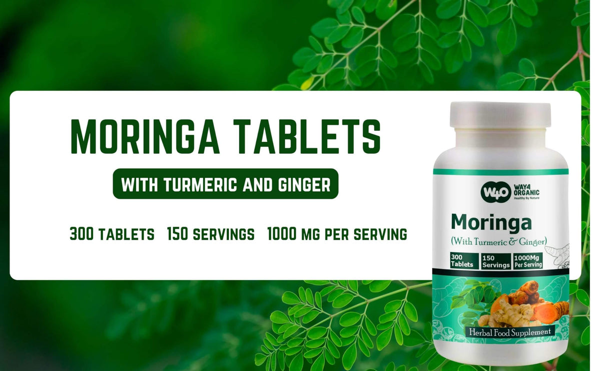 Moringa Tablets with Turmeric and Ginger, 300 Pills, 1000 Mg M7401