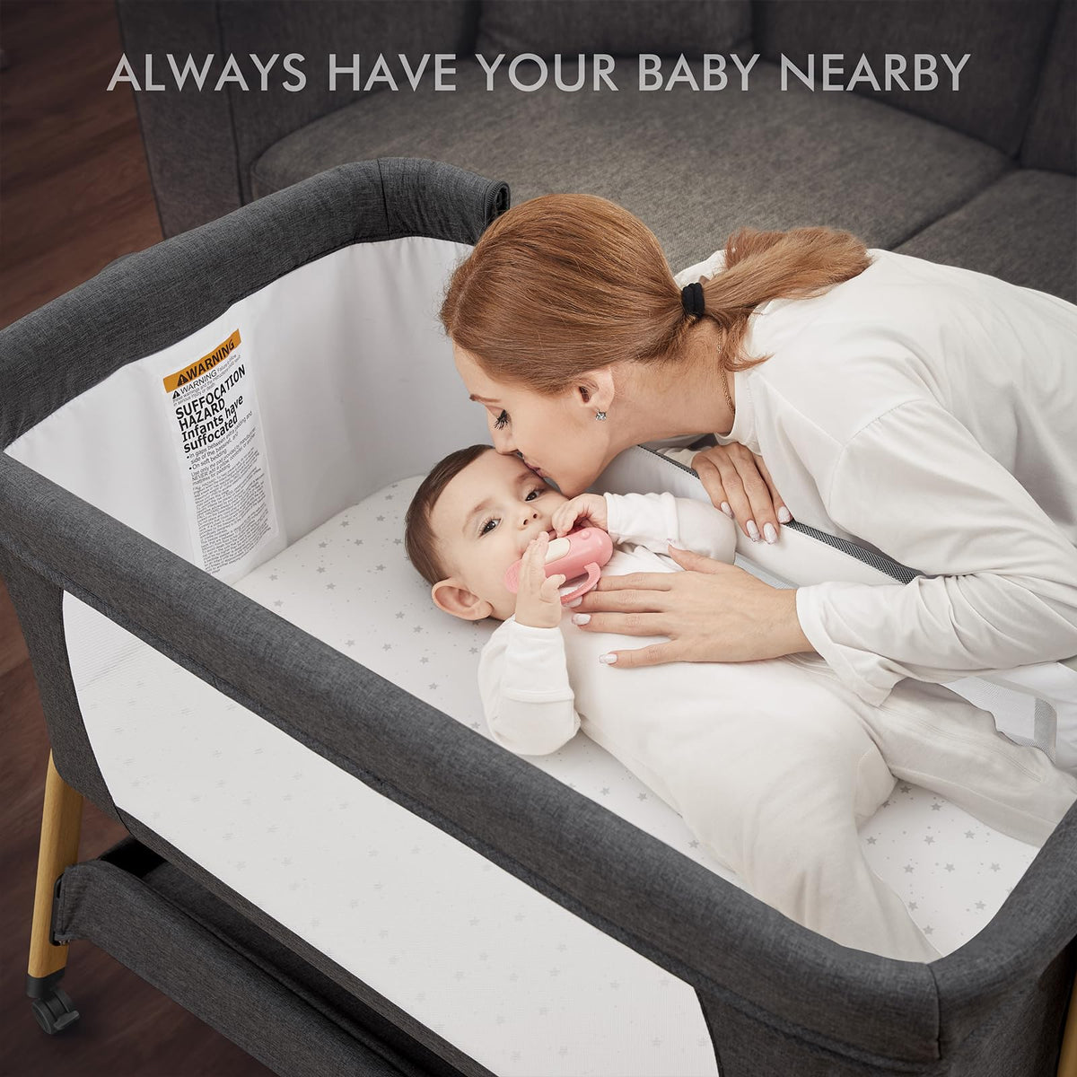 3-in-1 Dark Grey Baby Bassinet X993051