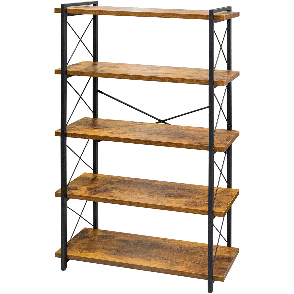 5-Tier Industrial Bookshelf with Metal Frame M164592