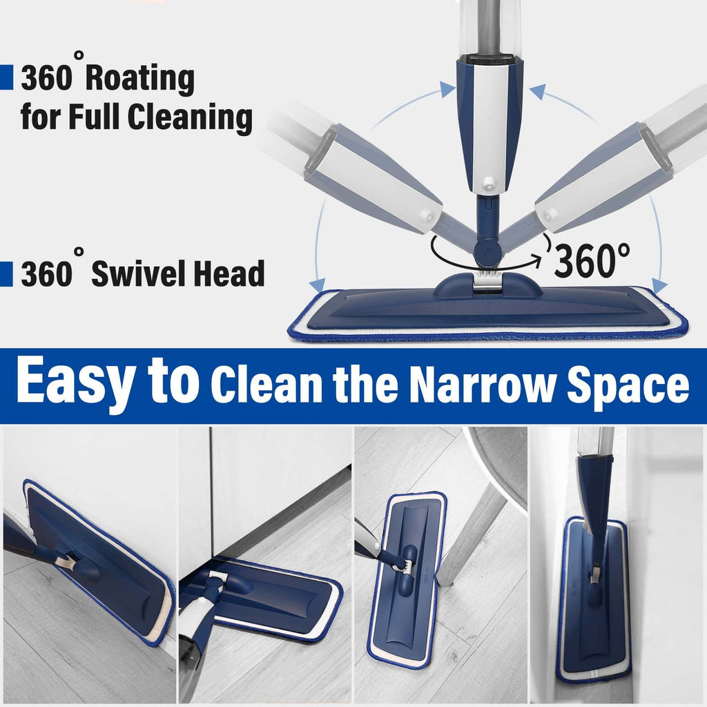 Wet Spray Mop with 14 oz Bottle & 3 Microfiber Pads A7635