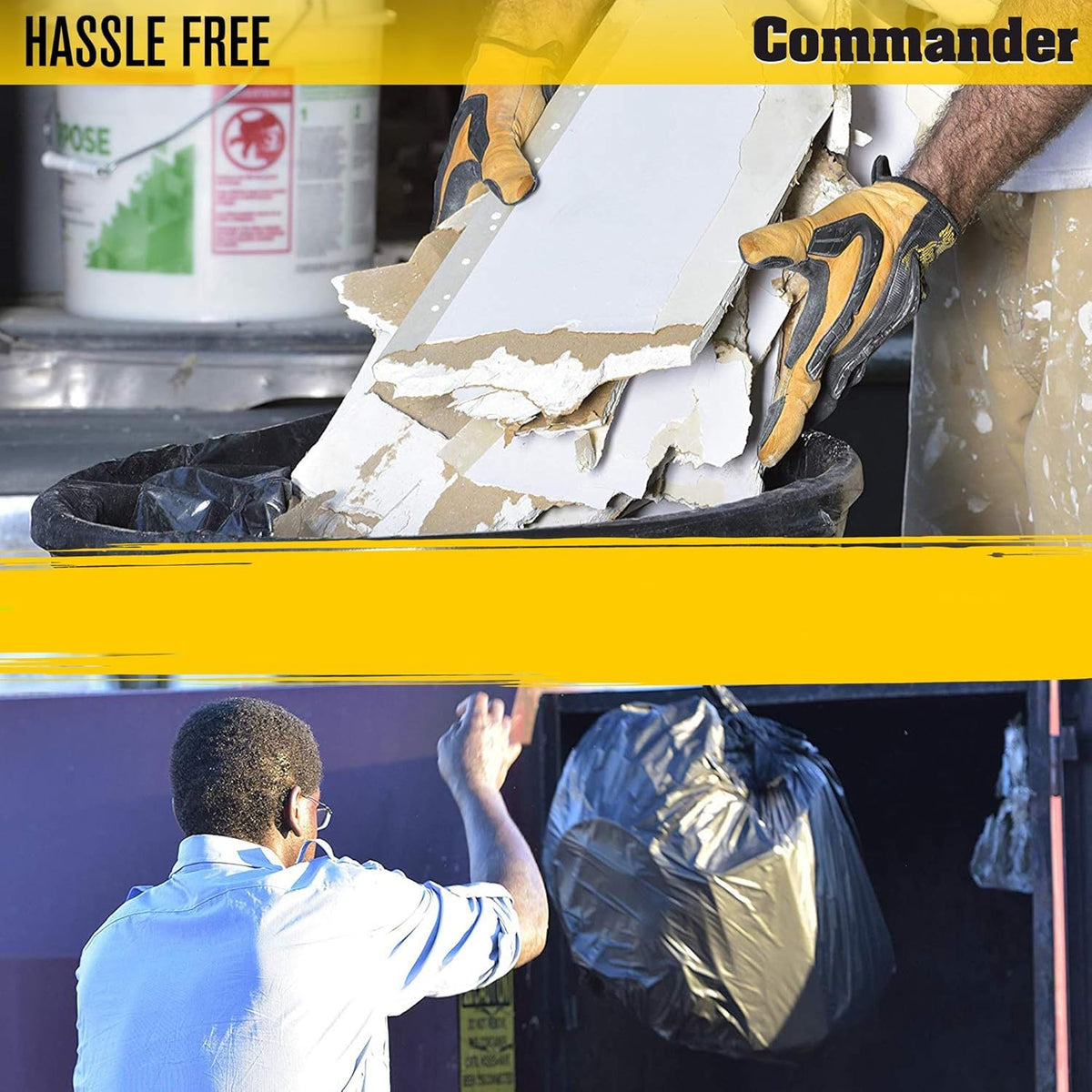 55 Gallon Heavy Duty Contractor Bags with Flap Ties, Pack of 20 D1142